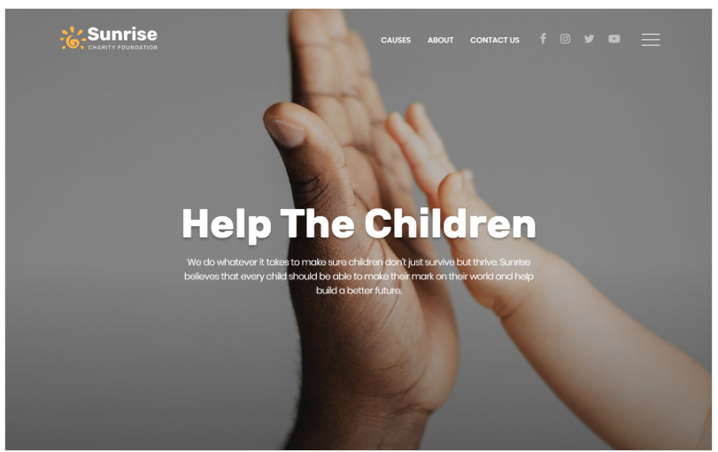 Sunrise - Charity Foundation Modern HTML5 Landing Page Template