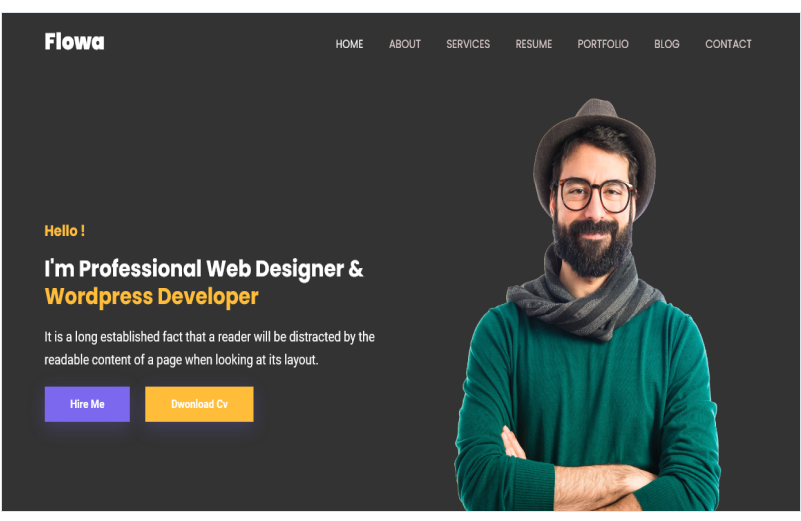 Flowa - Personal Portfolio Website Responsive Bootstrap5 Template