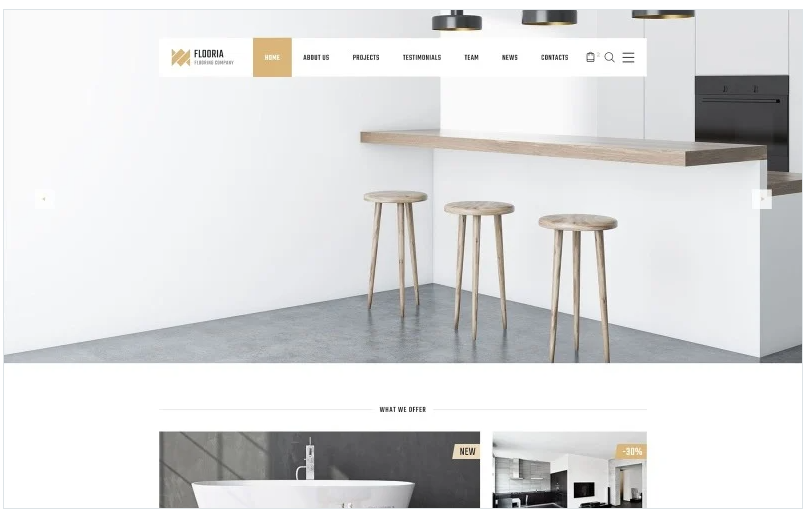 Flooria - Flooring One Page Clean HTML Landing Page Template