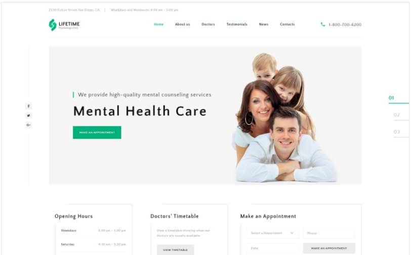 Lifetime - Psychologist Clean HTML Landing Page Template