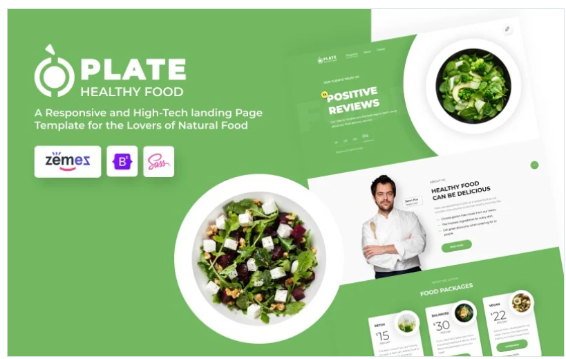 Plate - Healthy Food Delivery Landing Page HTML Template