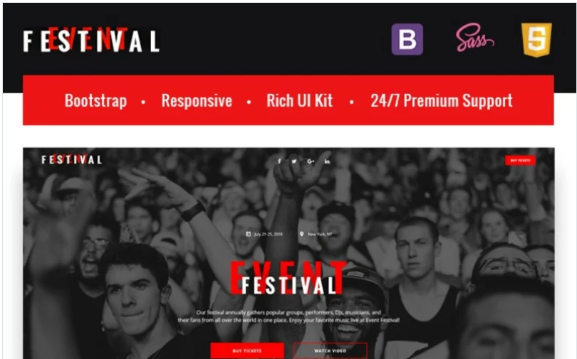 Festival Event - Responsive HTML5 Landing Page Template