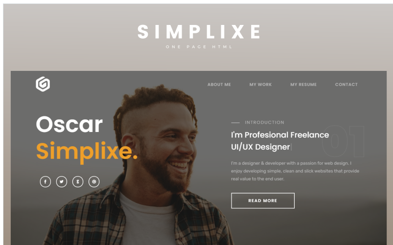 Free Simplixe Personal Portfolio Landing Page Html
