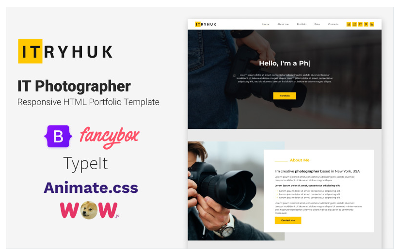 IT Photographer - Responsive HTML Portfolio Template
