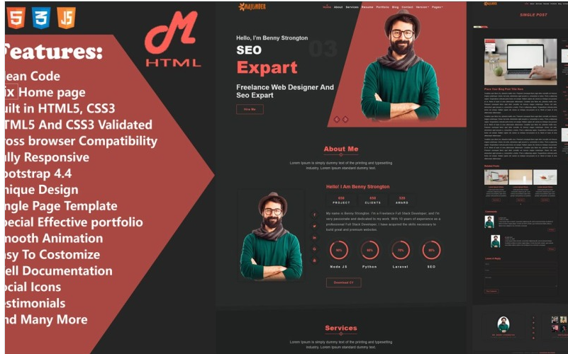 Majumder Portfolio Landing Page Template