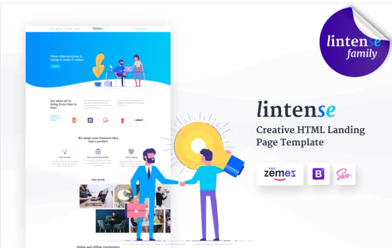 Lintense Digital Agency - Creative HTML Landing Page Template