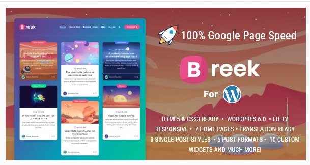 Breek – Minimal Masonry Theme for WordPress