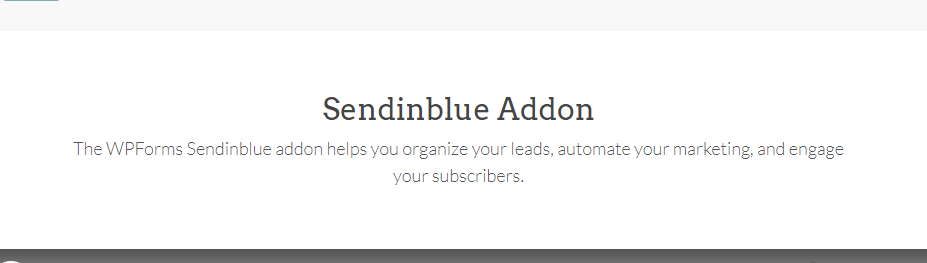 WPForms Sendinblue
