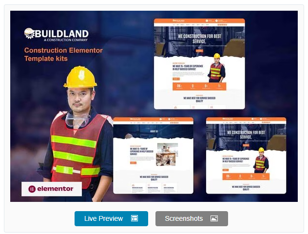 Buildland - Construction Business Elementor Template Kit