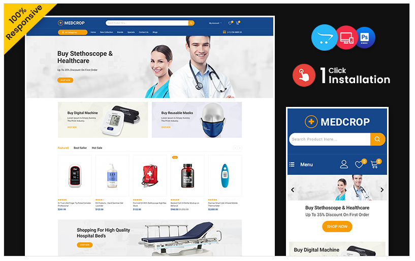Medcrop - Medicine and Drug Multipurpose Responsive OpenCart store