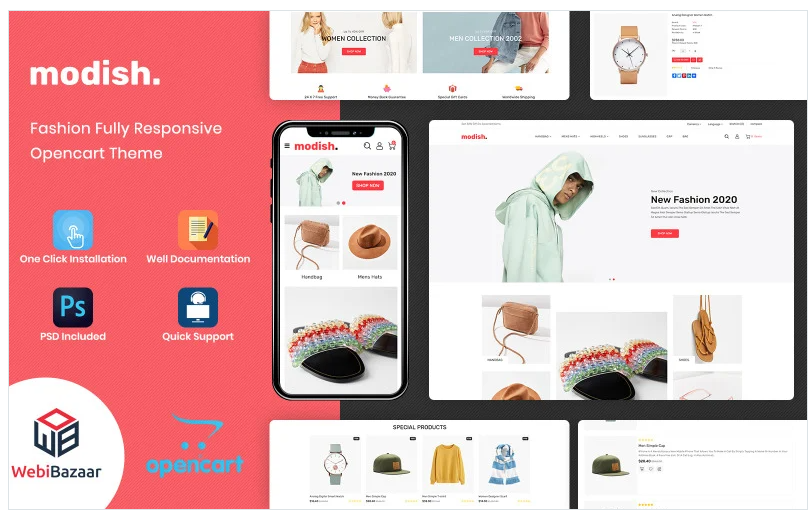 Modish - Multipurpose Fashion Shoes OpenCart Template