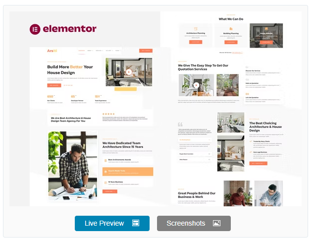 Arsiti - Architecture & House Design Agency Elementor Template Kit