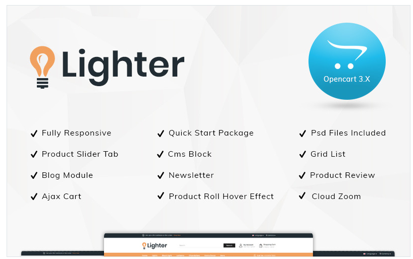 Lighter Light Store OpenCart Template