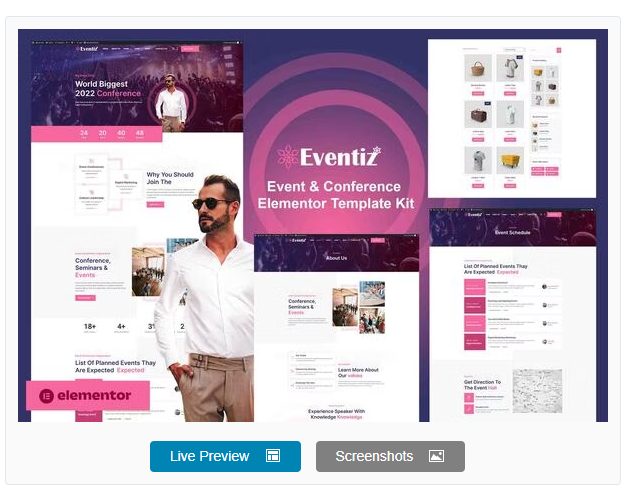 Product Image - Eventiz – Event & Conference Elementor Pro Template Kit