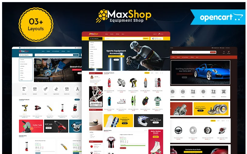 MaxShop - Sports, Tools & Auto Parts OpenCart Ecommerce Responsive Theme