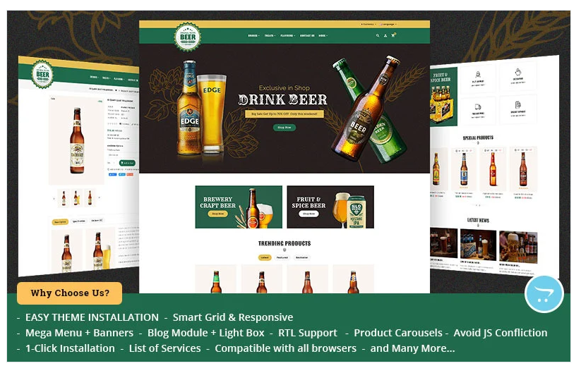 Craft Beer - OpenCart Theme for Online Brewery Store