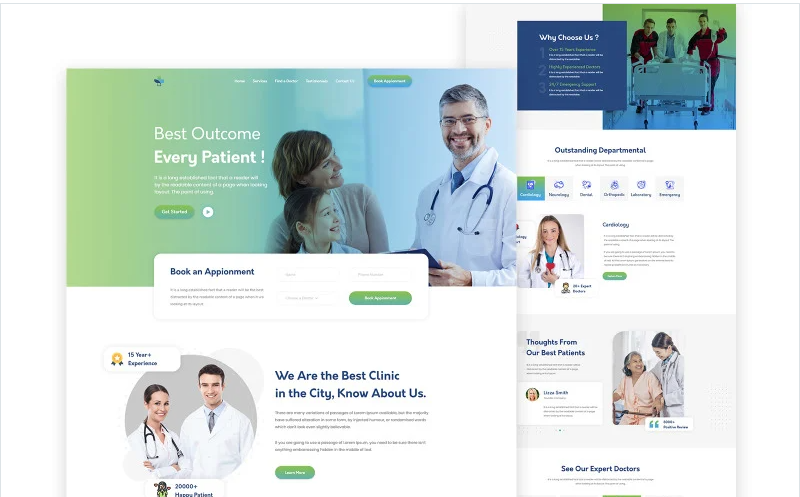 Healthex - Clinic Services One Page HTML5 Template