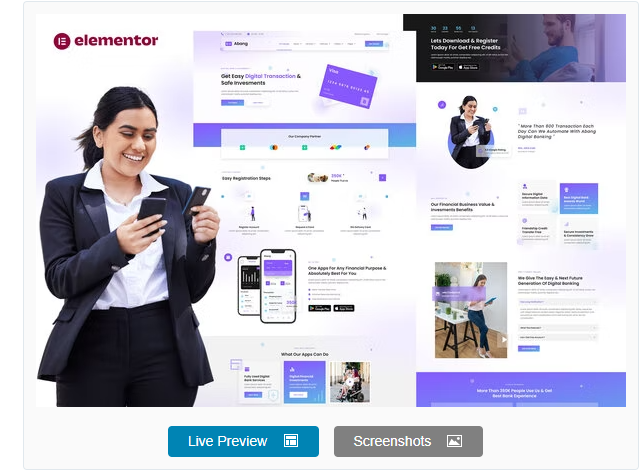 Product Image - Abang – Digital Bank & Financial Investment Elementor Template Kit
