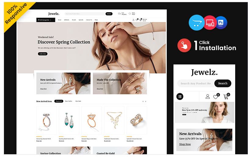 Jewelz - Wedding and Jewelry Multipurpose Responsive OpenCart Theme