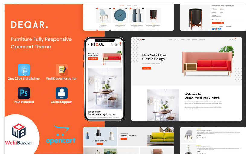 Deqar - The Furniture Shop Responsive OpenCart Template