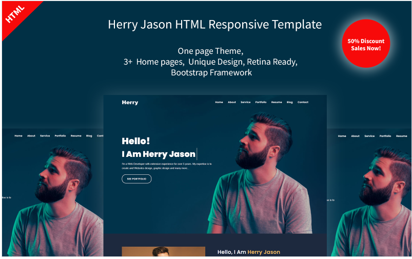Herry Personal Portfolio Landing Page Template