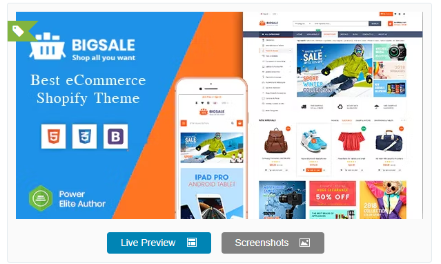BigSale - The Clean, Minimal & Unlimited Bootstrap 4 Shopify Theme (12+ HomePages)