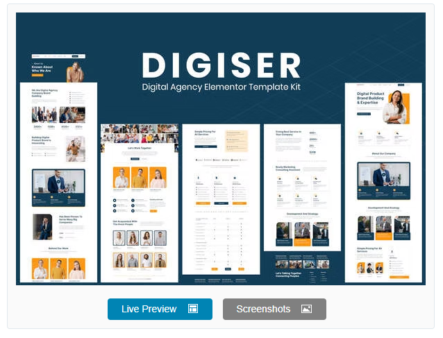 Digiser - Digital Agency Elementor Template Kit