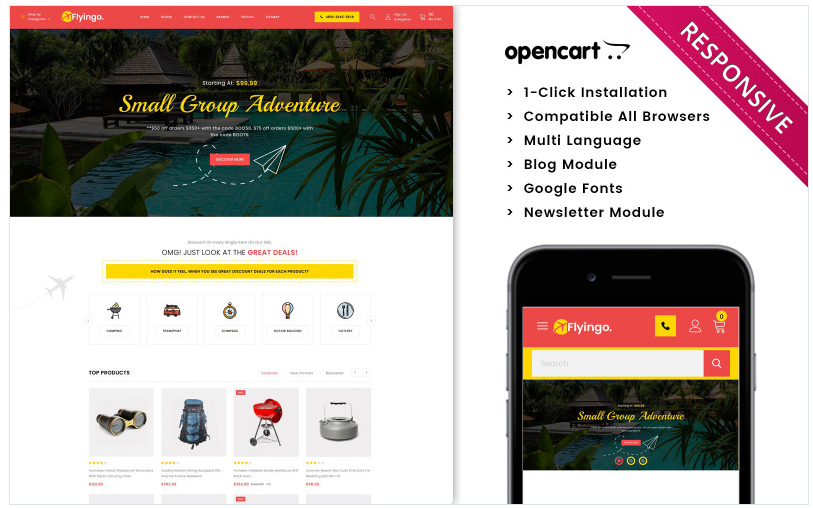 Flyingo - The Mega Travel Store Premium OpenCart Template