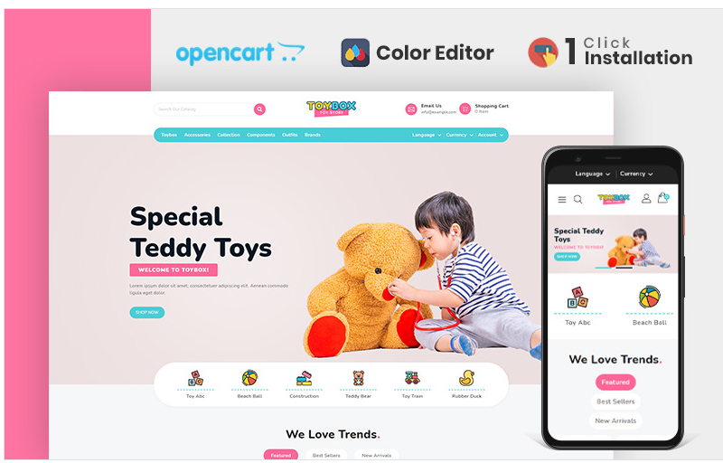 Toybox Clothing & Toys Store Opencart Theme