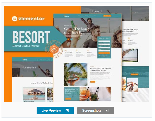 Besort - Beach Club & Resort Elementor Template Kit