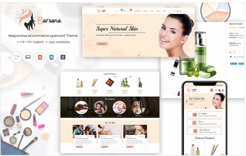 Barsana Advanced Beauty Store Theme for Opencart