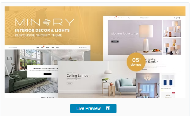 Minery - Interior Decor & Lights Responsive Shopify Theme