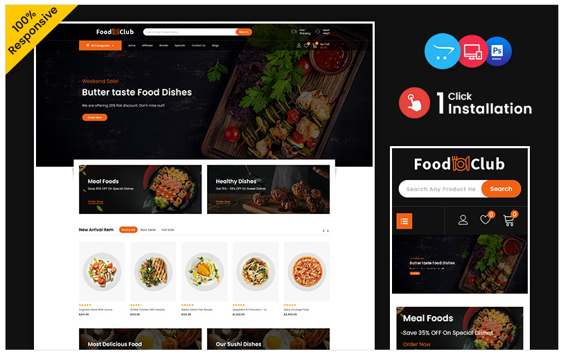 Foodclub – Food and Restaurant Multipurpose Responsive OpenCart Store