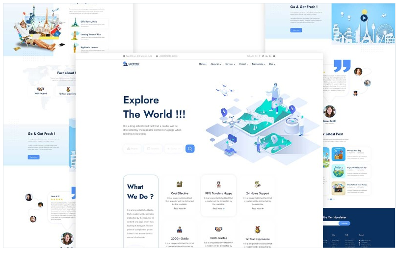 Traex – Travel Agency One Page HTML5 Template