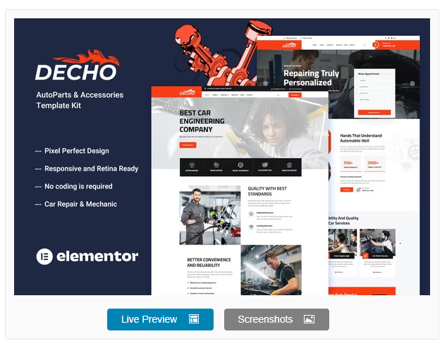 Decho - Car Repair Mechanic Template Kit