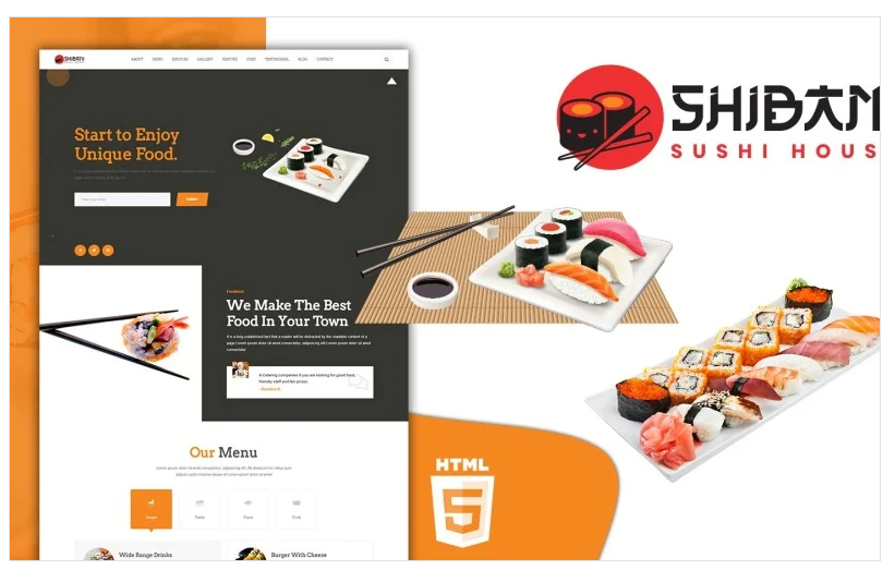 Shibani Asian Sashimi And Sushi Landing Page Template