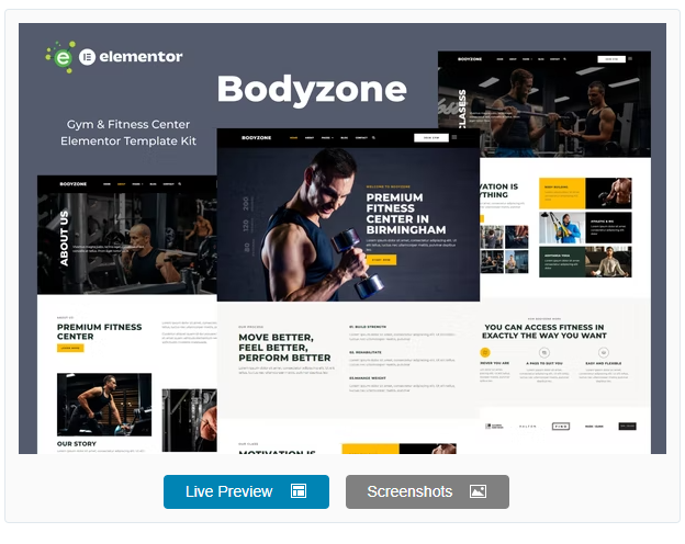 Bodyzone - Gym and Fitness Center Elementor Template Kit
