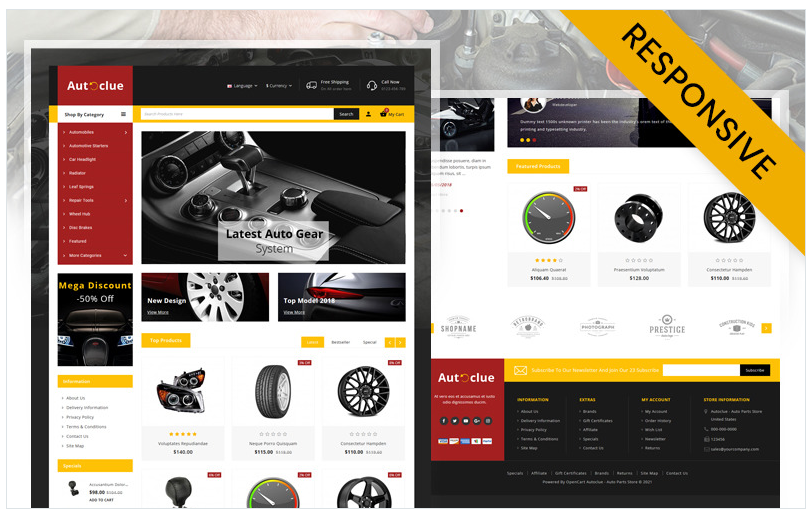 Autoclue - Spare Parts Store OpenCart Template