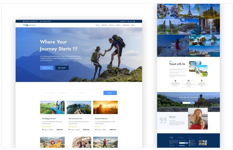 Trago-Travel Agency One Page HTML Template