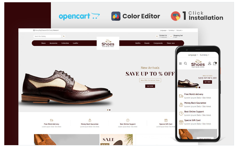 Shoes Store Responsive Opencart Theme