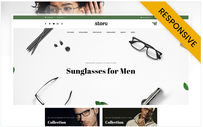 Eye Wear - Glasses Store OpenCart Template