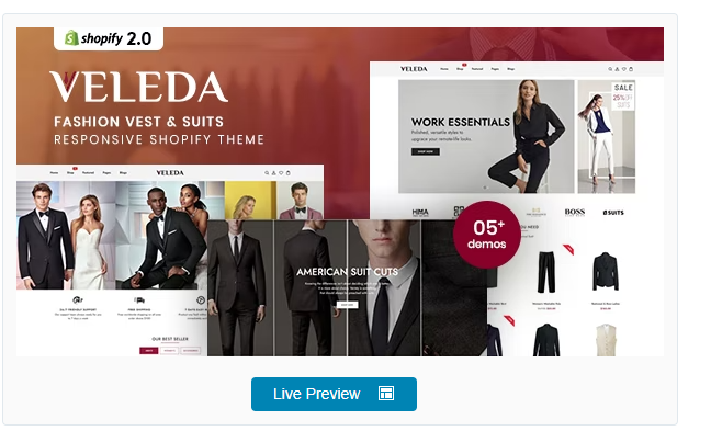 Veleda - Fashion Vest & Suits Responsive Shopify Theme