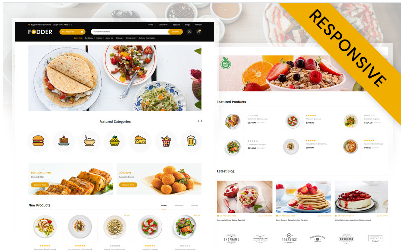 Fodder Restaurant Store OpenCart Template