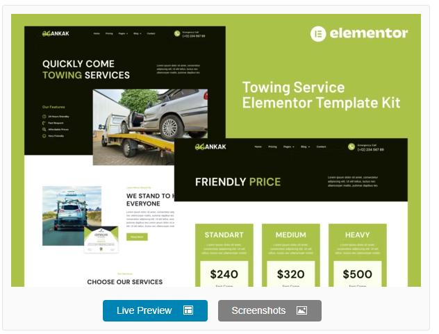 Ankak - Towing Services Elementor Pro Template Kit