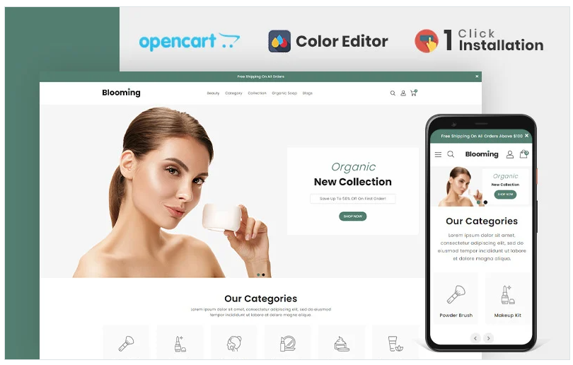 Blooming Cosmetics Responsive OpenCart Template
