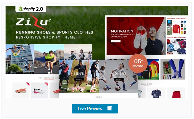 Zizu - Running Shoes & Sports Clothes Shopify Theme