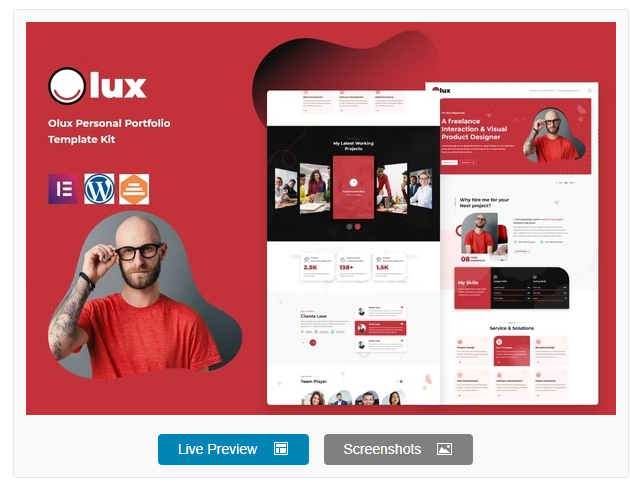 Olux – Creative Personal CV & Resume Portfolio Template Kit