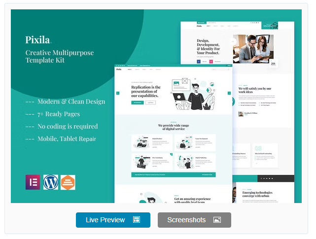 Product Image - Pixila – Creative Multipurpose Elementor Template Kit