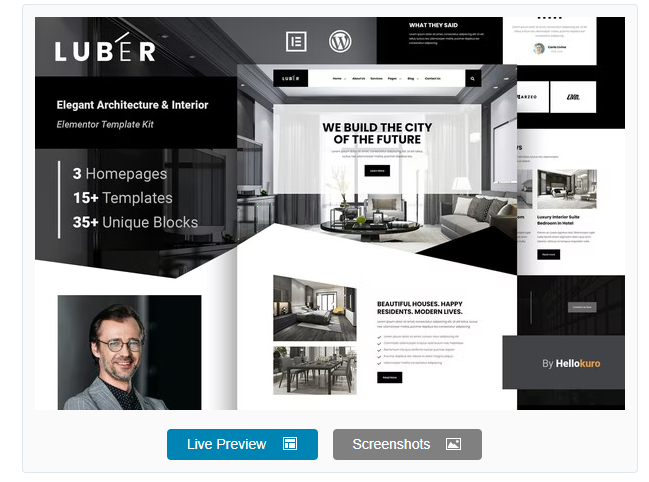Luber - Elegant Architecture & Interior Elementor Template Kit