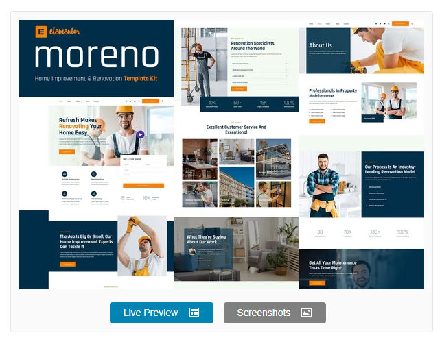 Moreno - Home Improvement & Renovation Template Kit